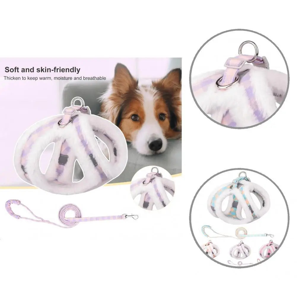 Breathable 2Pcs/Set Premium Pet Chest Strap Leash Set Anti-pull Pet Dogs Harness Non-pilling   for Small Medium Dogs