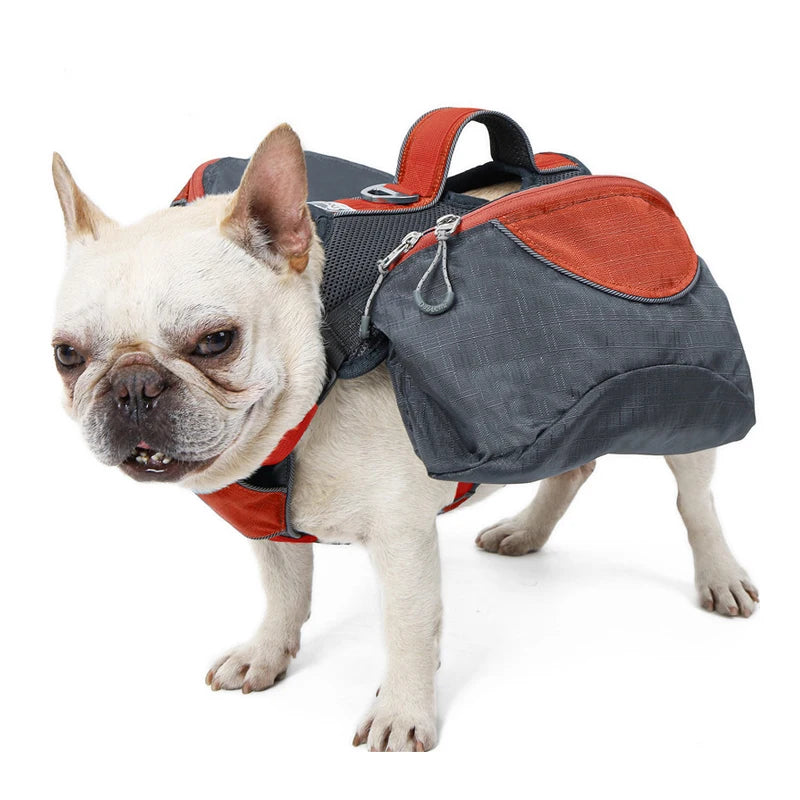 Dog Saddle Bag for Hiking Soft Padded Large Capacity Pet Ourdoor Backpack for Large Dogs Multi-Function Pet Harness with Handle