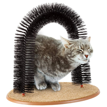 Comfortable Arch Cats Massager Pet Cat Itching Grooming Supplies Round Fleece Base Kitten Toy Scratching Device Brush for Pets