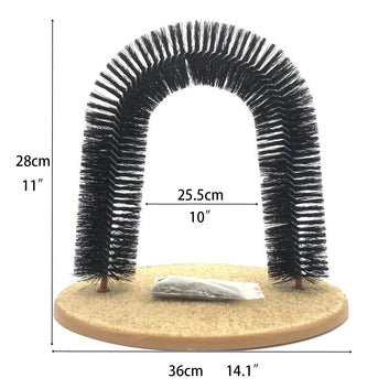 Comfortable Arch Cats Massager Pet Cat Itching Grooming Supplies Round Fleece Base Kitten Toy Scratching Device Brush for Pets