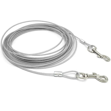 Steel Wire Tie Out Cable Dog Leash Heavy Duty Reflective Trolley Training Lead For Large Dogs Pet Runner