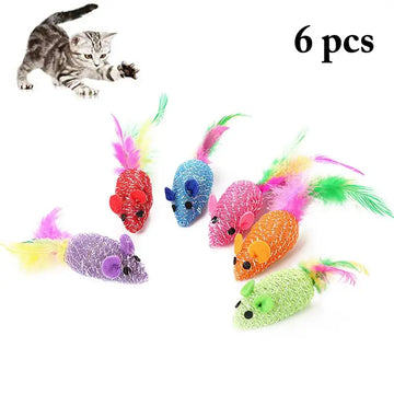 6pcs Cat toys False Mouse Interactive Mini Funny Animal Playing Toys Training Toy Mouse Toys For Cats Kitten Dropshipping