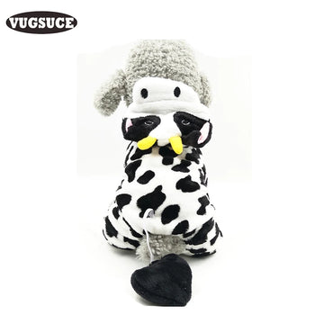 VUGSUCE Soft Dog Hoodie Puppy Clothes for Small Medium Dogs Cats Cute Cows Pet Dog Coat Jacket Pajama Warm Cosplay Pet Supplies