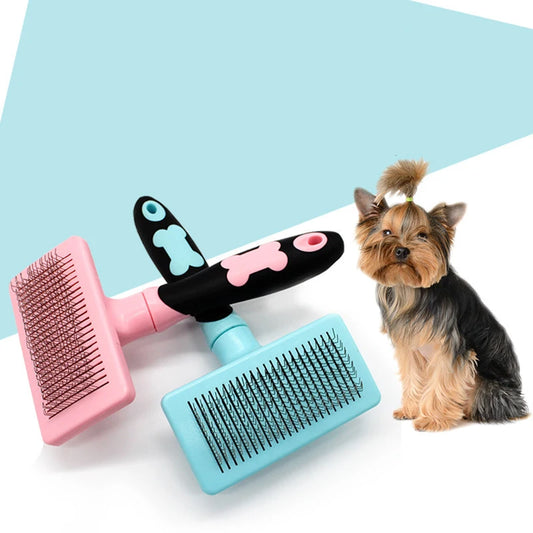 Senior Puppies Animals Pet Combs Pink Blue Cat Dog Self-Clean Slicker Brush Pet Grooming Brushes Deshedding Tools