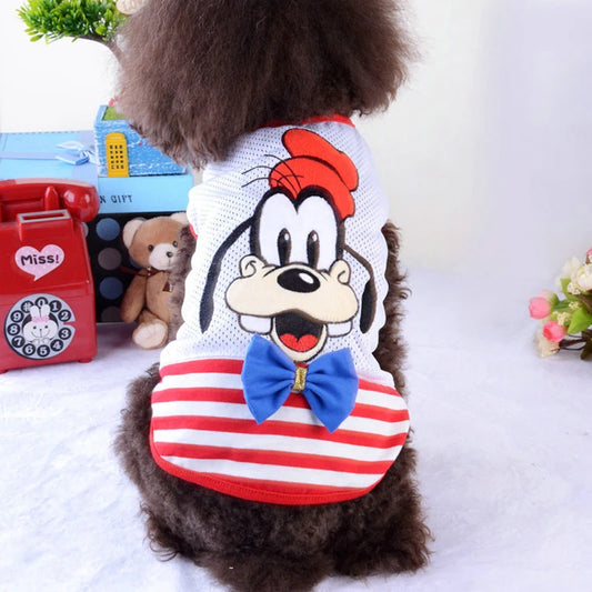 Cartoon Dog Shirt Vest Hoodie Mesh Soft Cotton Puppy Pet Cat Summer Coat Jacket Clothing For Animals Chihuahua Small Yorkshire