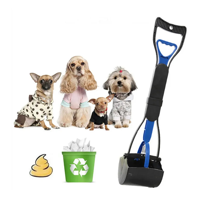 Long Handle Dog Cat Pet Pooper Scooper Jaw Poop Scoop Clean Pick Up Waste Cleaning Tools