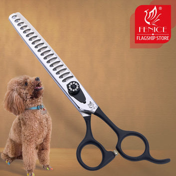 Fenice 6.5 inch Professional Pet Grooming Scissors Dog Scissors Drooming Shears for Animal Thinning Rate 70-75% JP440C Steel