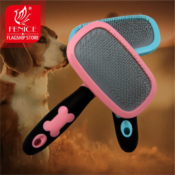 High quality pet grooming comb  soft thin pin massaging beauty 360 degree rotaton anti-slip handle