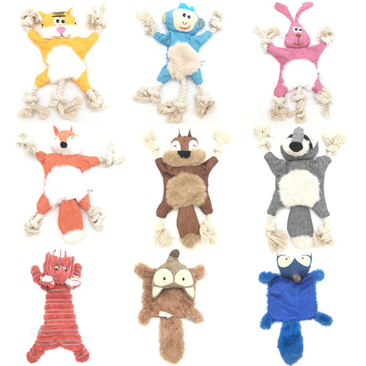 1Pc Pet Dog Toys Stuffed Chew Plush Squeaker Animals Pet Toys Puppy Fox Squirrel For Dogs Cat Chew Squeak Toy Pet Supplies