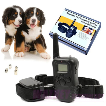 100set 300m dog remote pet training collar LCD dispaly 100lv of Vibration remote Static Shock Anti Bark  For 1 dog 2dog