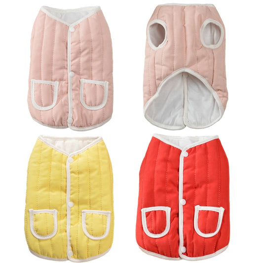 Pet Winter Warm Coat with Pocket Puppy Jacket Pet Soft Vest for Small Dogs Clothes French Bulldog Outfits Chihuahua Pug Costumes