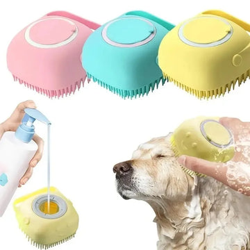 Heart-shaped Pet Dog Bath Brush Pet Spa Massage Comb Soft Silicone Dogs Cats Shower Hair Grooming Cmob Dog Cleaning Tool