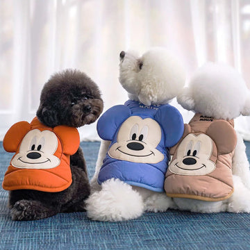 Disney Mickey Mouse 3d Pattern Dog Clothes Fashion Outdoor Pet Jacket Cartoon Dog Cat T-shirt Small  Medium Dog French Bulldog