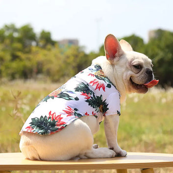 Summer Pet Printed Clothes For Dogs Floral Beach Shirt Jacket Floral T-Shirt Hawaiian For Small Large Dog Chihuahua Pets Outfits