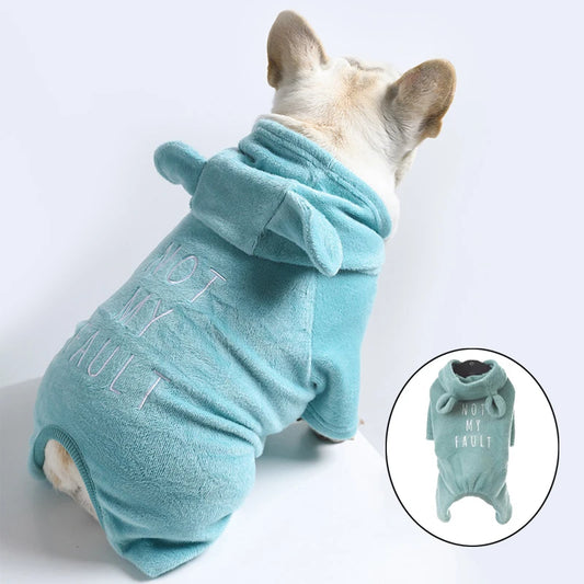 Winter Dog Clothes For French Bulldog Warm Puppy Dog Hoodies Chihuahua Pug Pet Romper Jumpsuit Costumes For Small Medium Dogs