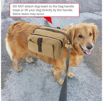 Dog Bag Pet Self Carrying Backpack Canvas Saddle Bag Snack Bag Large Dogs Outdoor Travel Camping Dog Carrying Bag Pet Supplies