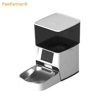 PawPartner Automatic Dog Feeder 2.4G WiFi Enabled Smart Cat Kibble Dispenser With Stainless Steel Bowl for Dry Foods APP Control