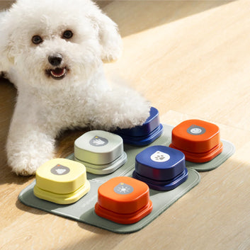 2024 Dog Button Record Talking Pet Communication Vocal Training Interactive Toy Bell Ringer With Pad and Sticker Easy To Use