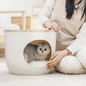 Furniture Cat Nest Closed Sleeping Nest Warm Cotton Nest Four Seasons General Creative Cat Nest Small Villa Pet Supplies