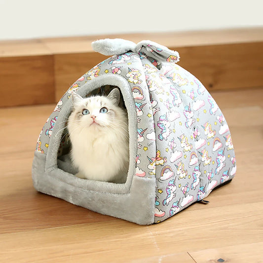 Special Price  Bed Tent Cat House Pet Kennel French Bulldog Mattress Blanket Long Wool In Winter To Keep Warm and Comfortable