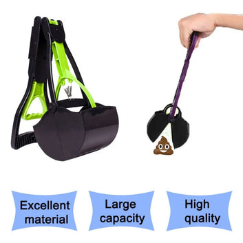 Foldable Pet Poop Scooper Long Handle Dog Poop Pickup Tool with Waste Bags Cat Cleaning Shovel Poop Picker Pet Cleaning Supplies