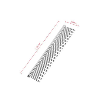 Professional Anti-Corrosion Grooming Comb For Dogs Cats Tapered Stainless steel Pins double teeth pet comb