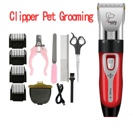 Dog Clipper Pet Grooming Tool Kit Cat Hair Trimming Puppy Scissors Rabbit Professional Shaver USB Rechargeable Electric Clippers