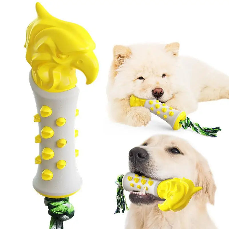 Dog Toothbrush Scepter Stick Toys Chew Cleaning Teeth Safe Elasticity Soft TPR Puppy Dental Care Extra-tough Pet Cleaning Toy