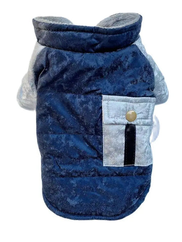 Pocket Stitching Dog Jacket Winter Warm  Two Feet Cotton-padded Pet Clothes for Small Cat Pitbull Terrier Shop Outfit Goods