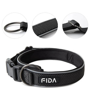 Dog Collar Nylon Reflective Pet Collar Diving Cloth Lining Dog Collar Medium and Small Fadou Chihuahua Collar Pet Accessories