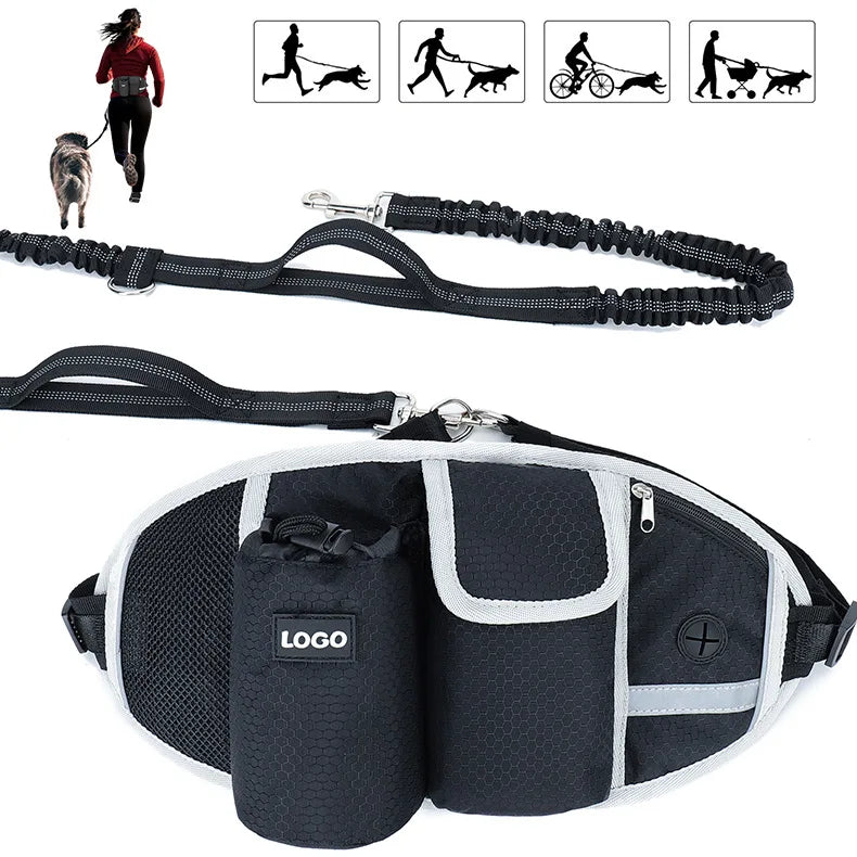 Outdoor Running Dog Walking Bags Training Pet Leash Reflective Hands-Free  Waist Treats Bag Pack Unisex Fanny Pack Multifunction