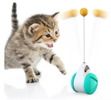 Convenient Cat Toy ABS Teasing Ball Rod Chaser Swings Forth Back Tumbler Balanced Wheel Hunting Pet Toy for Home Cat Supplies