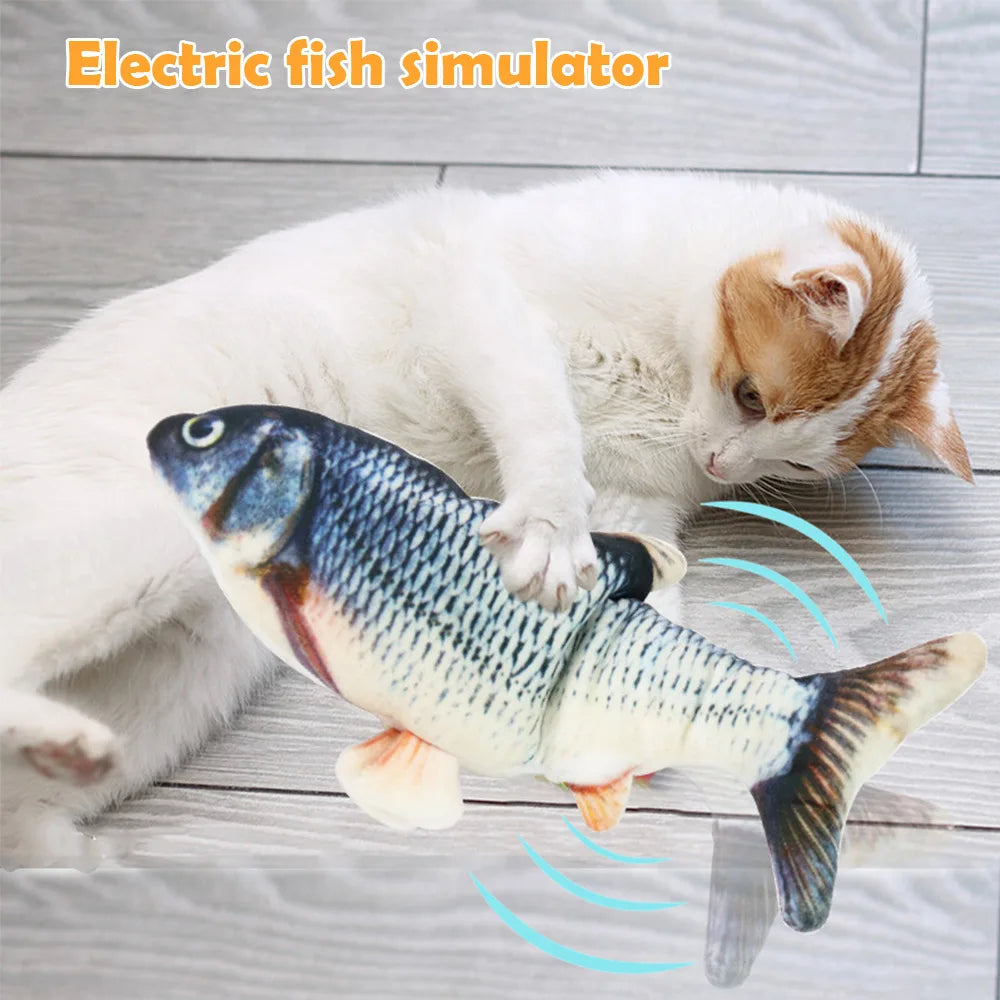 Pet Toy Simulation Fish For Dog Cat Toy USB Electric Charging Bouncing Fish Dancing Jumping Moving Electronic Plush Cloth Fish