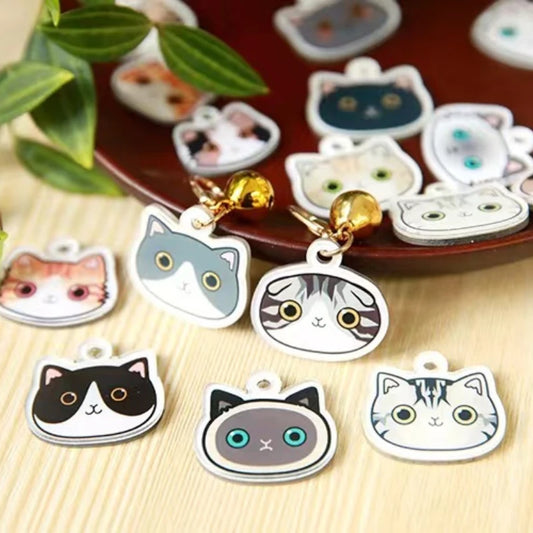 1 PCS Acrylic ID Tag for Cats Collar Personalized With Cat Icon Handmade Kitten Adorable Nameplate Pet Custom Made Products