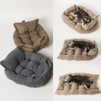 Dog Sofa Pet Bed Kennel Mat Soft Puppy Beds Cat House Warm Pets Couch Cats Supplies Large Dog Winter Multifunction Accessories