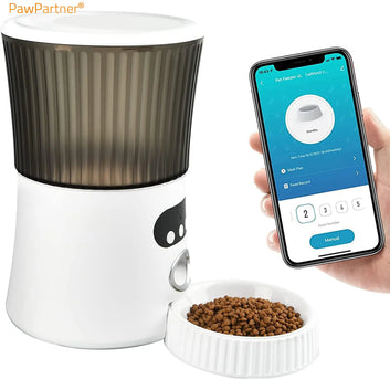 PawPartner Automatic Pet Food Dispenser WiFi Smart Cats Feeder with APP Control for Pet Dry Food 10s Meal Call for Cat and Dog