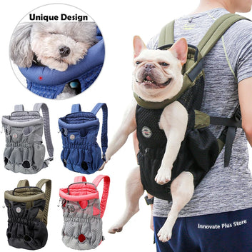 Chest Bag Backpack for Small Medium Dogs Teddy Travel Outdoors Carry Portable Breathable Soft Dog Bag Dog Carrier for Chihuahua