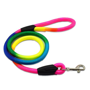 120CM Long Rainbow Nylon Pet Dog Leash Walking Training Leash Cats Dogs Harness Collar Leashes Strap Belt Ropes Durable Supplies