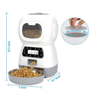 FATHIN 3.5L Automatic Pet Feeder Smart Food Dispenser For Cats Dogs Timer Stainless Steel Bowl Auto Dog Cat Pet Feeding