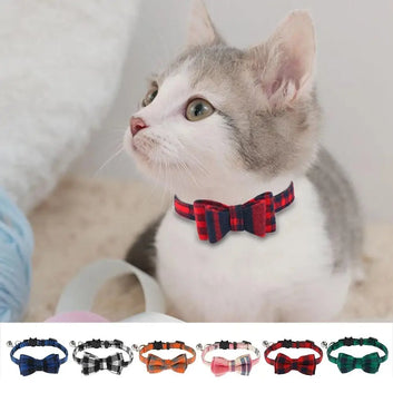 1PC Cute Cat Collar Small Puppy Cat Dog Collars B ow Kitten Collar Bowknot Necklace with Bell for Dog Cat Chihuahua Pet Supplies