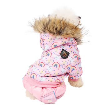 Pet Dog Clothes Winter Warm Coat Three-layer Thickening Pet Jumpsuit Puppy Jacket Dog Hooded Coat for Pet Dog Cat Clothes