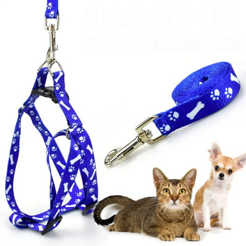 High Quality 1.5cm Width Harness Leashes for Dogs Pets  Collar Small Dog Pet Nylon Harness Puppy Cat Adjustable with Lead Leash