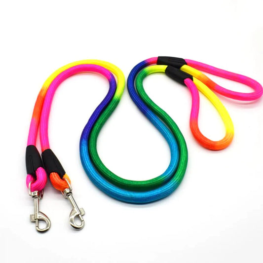 120CM Long Rainbow Nylon Pet Dog Leash Walking Training Leash Cats Dogs Harness Collar Leashes Strap Belt Ropes Durable Supplies