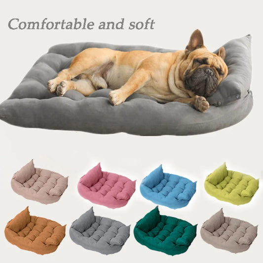 Dog Sofa Pet Bed Kennel Mat Soft Puppy Beds Cat House Warm Pets Couch Cats Supplies Large Dog Winter Multifunction Accessories