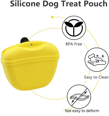 Portable Dog Training Waist Bag with Clip Silicone Treat Snack Bait Outdoor Feed Safe Durable Bags for Small Medium Dog Training