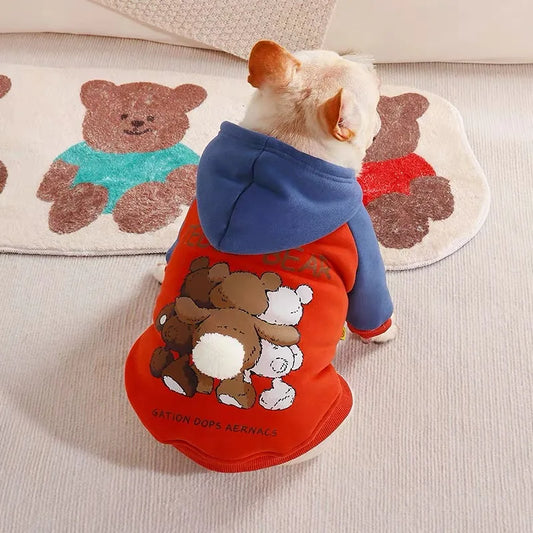 Fashion Korean Pet Dog Cartoon Hoodie Sweater Coat Clothes For Small Medium Dogs French Bulldog Chihuahua Schnauzer Corgi XBC57