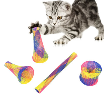 1pcs Freely Folding Spring Shape Cat Bouncing Toy Good Elasticity Pet Funny Playing Toys Supplies Cat Interactive Toy Cat Teaser