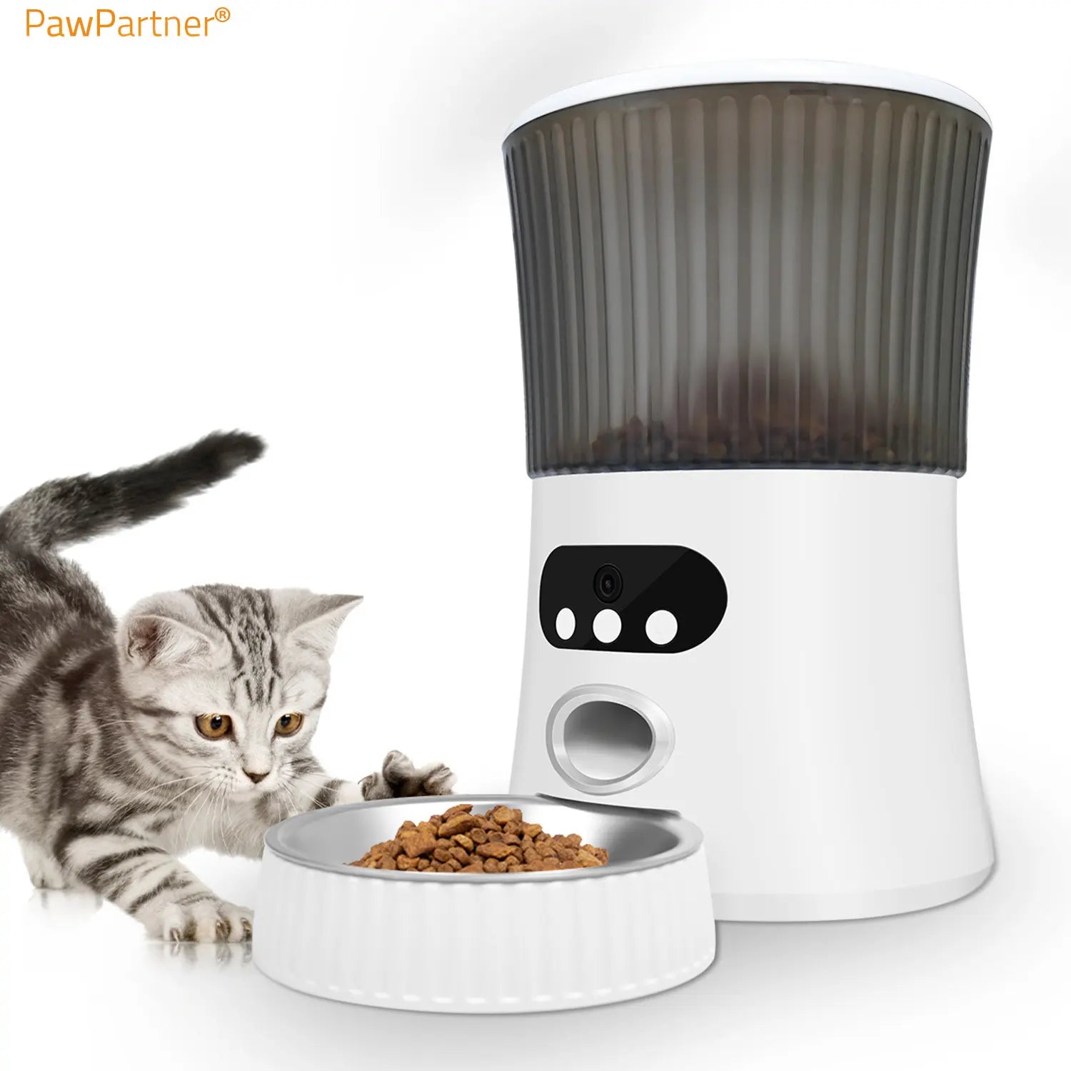 PawPartner Automatic Pet Food Dispenser WiFi Smart Cats Feeder with APP Control for Pet Dry Food 10s Meal Call for Cat and Dog