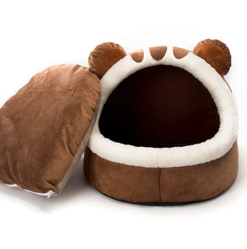 Pet Bed Self-Warming Puppy House Cozy Cat Sleeping Tent Cave Beds Indoor Kitten Nest Kennel Hut for Small Medium Dog Cats