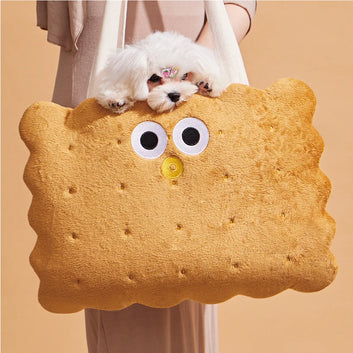 Creative Biscuit Pet Carrier Bag Portable Luxury Dog Carrier Bag Outdoor Travel Dog Cat Carrying Bags Diagonal Shoulder Backpack